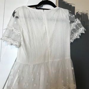 White peplum lace shirt